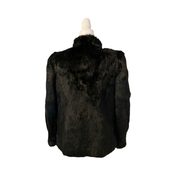 Vintage | The Must Have Classic Black Rabbit Fur Coat - Picture 11 of 16